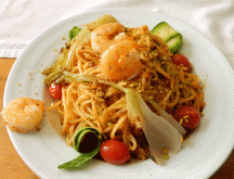 A Punto Shrimp pasta with pistachio pesto