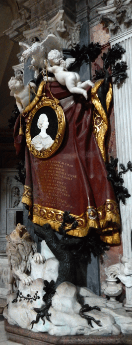 funeral monument of Princess Maria Flaminia Odescalchi Chigi, 1772, designed by Paolo Posi, Santa Maria del Popolo