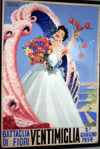 Wolfsoniana, Ventimiglia Battle of Flowers poster, Filippo Romoli, 1954