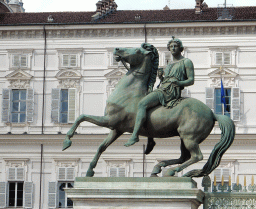 statue in front of facade of Palazzo Reale