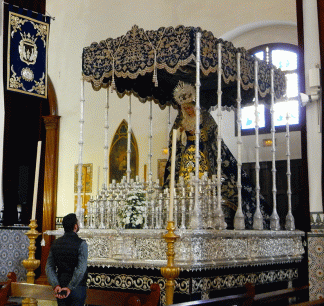 paso on advance display in a church in Sevilla