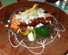Casa Taviche chile mulato stuffed with fideo