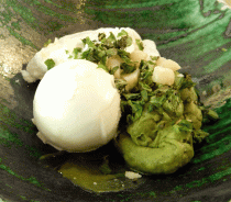 ConTenador eucalyptus ice cream with meringue and basil hazelnut cream