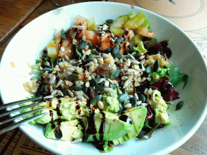 Malavida avocado and seed salad