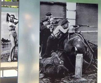 Right: detail of "Guardias de asalto en el carrer de la Ciputacio," Agusti Centelles, 1936