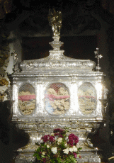 silver vessel containing relics of the Martyr Saints of Cordoba, Basilica of San Pedro