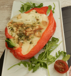 El Gastronauta roasted red pepper with provolone