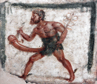 fresco from Pompeii of the god Priapus, who threatens thieves with rape, is found in the Gabinetto Secreto