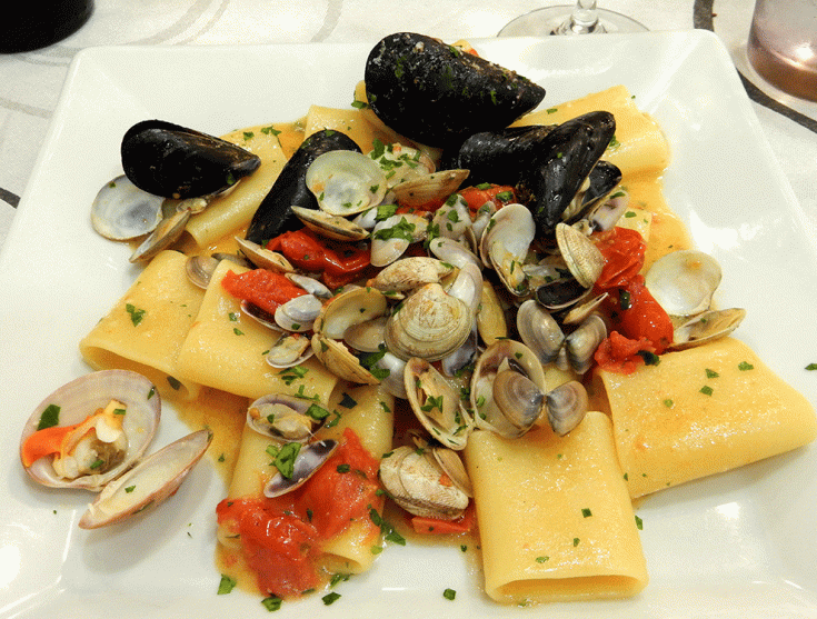 Anonymous Trattoria Gourmet paccheri with seafood